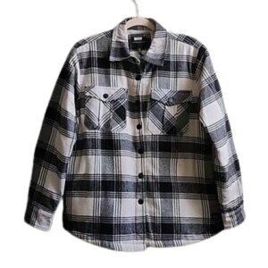 NWT SILVER JEANS CO. Plaid fleece/sherpa lined button down shacket
